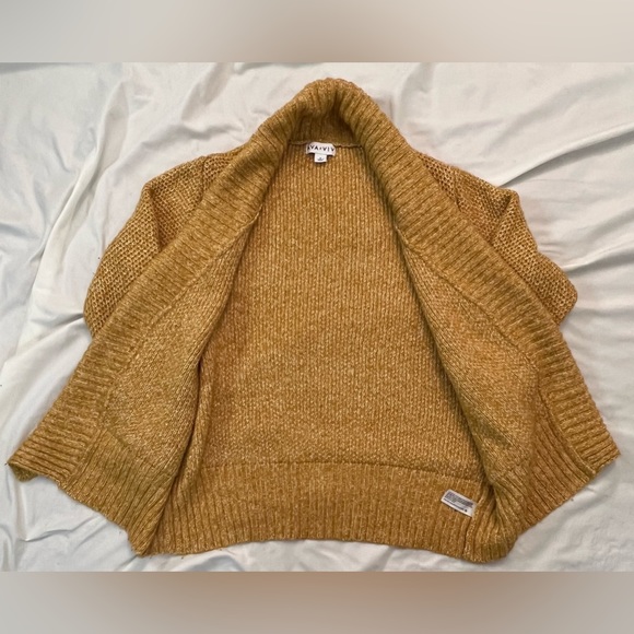 Ava & Viv Mustard  Marled Open Cardigan Sweater - Picture 4 of 6